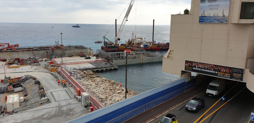 Last caisson in the constructed sea wall at Monaco