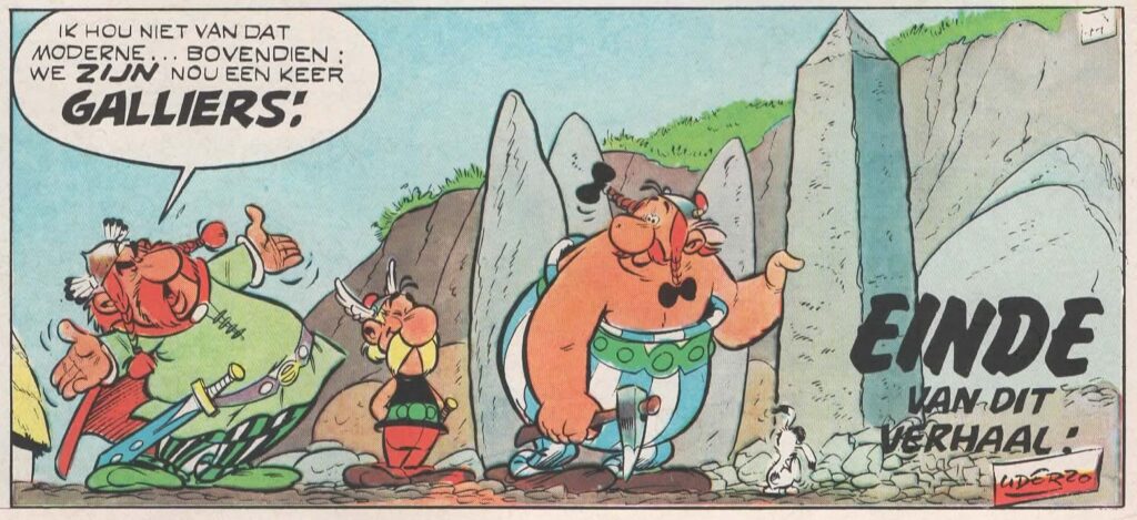 End of the story on the cutting of obelisks (Credit: Uderzo)