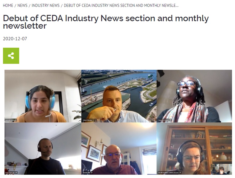 Announcement of the CEDA Industry News section (Credit:CEDA)